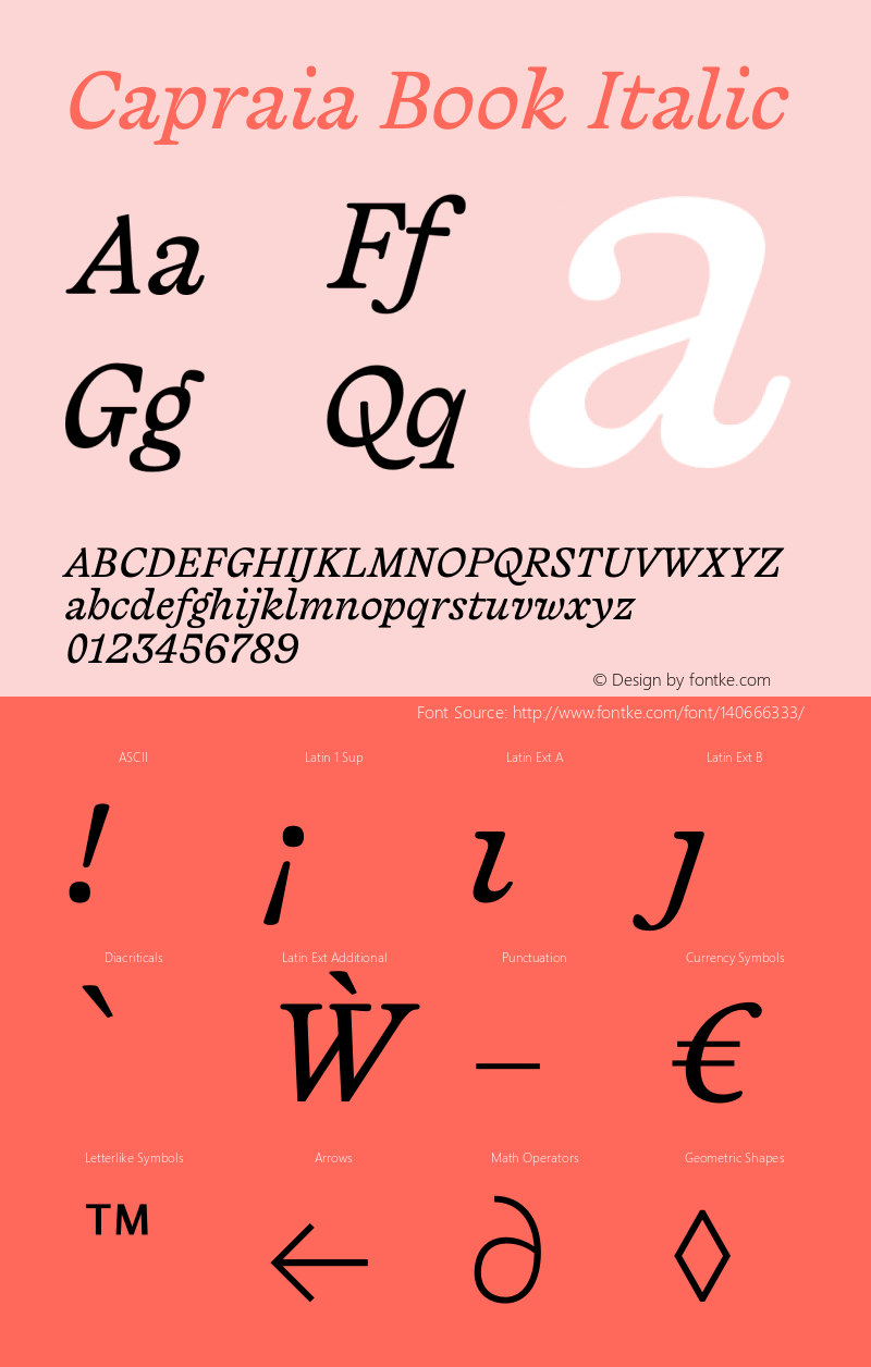 Capraia-BookItalic Version 1.000 | w-rip DC20200130图片样张