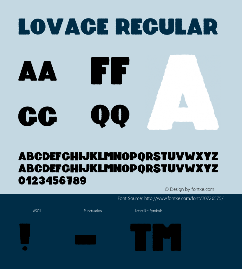 Lovage Regular Version 1.000;PS 001.000;hotconv 1.0.88;makeotf.lib2.5.64775图片样张