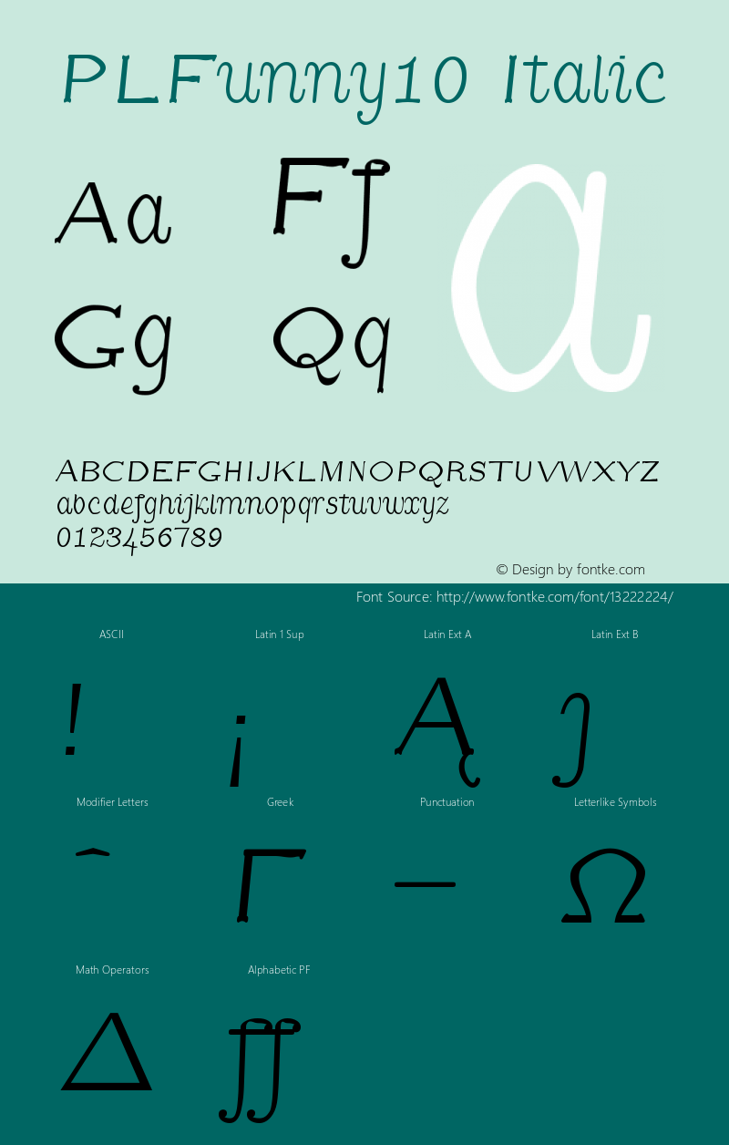 PLFunny10 Italic Version 1.11图片样张