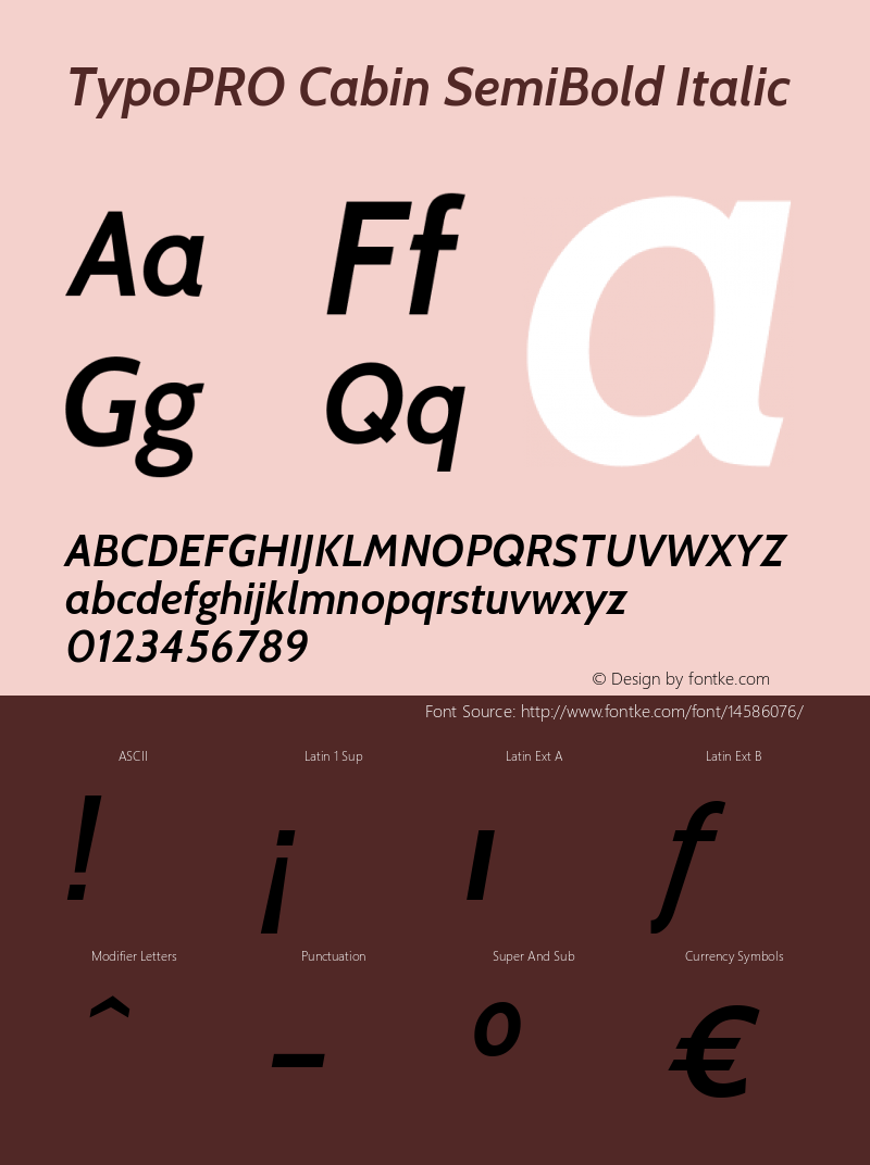 TypoPRO Cabin SemiBold Italic Version 1.005图片样张