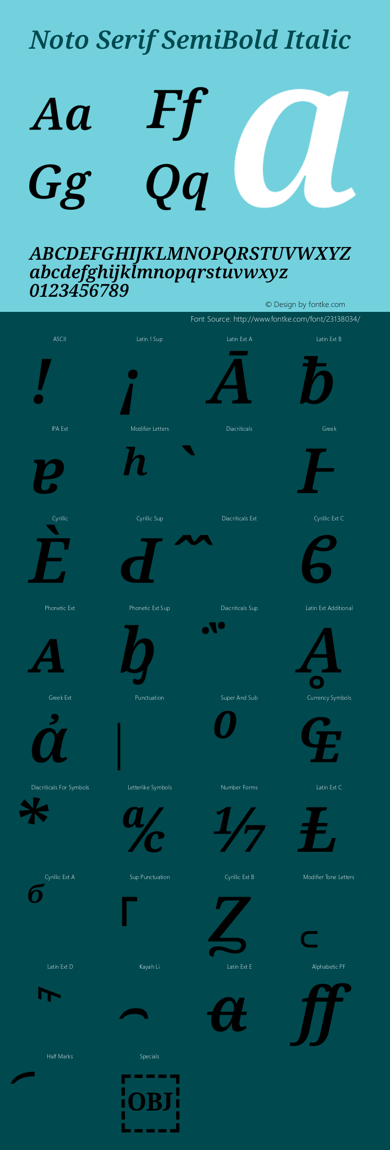 Noto Serif Semi Italic Version 1.902图片样张
