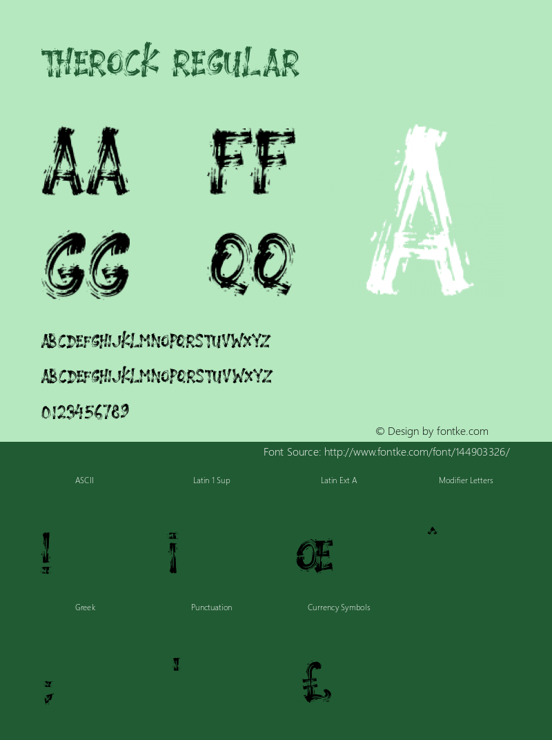 THEROCK Version 1.00;February 24, 2019;FontCreator 11.0.0.2388 32-bit图片样张