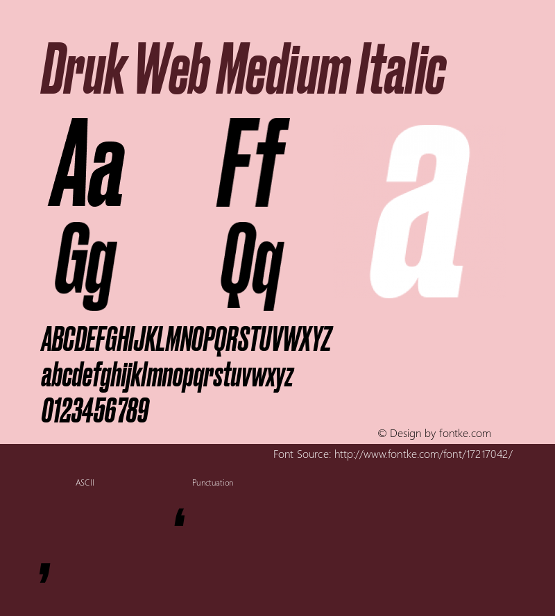 Druk Web Medium Italic Version 1.1 2014图片样张