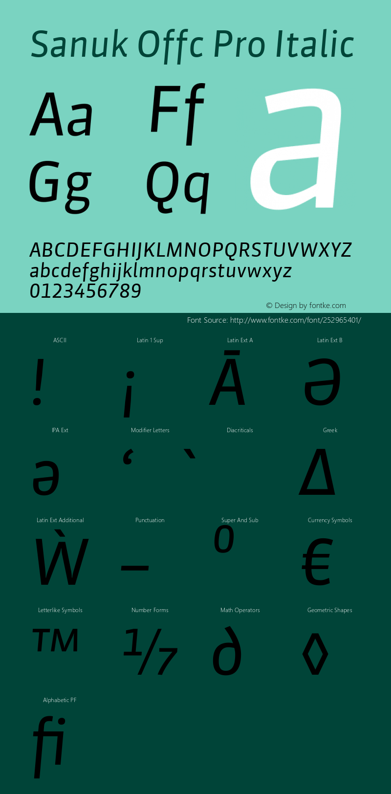 Sanuk Offc Pro Italic Version 7.504; 2010; Build 1022图片样张