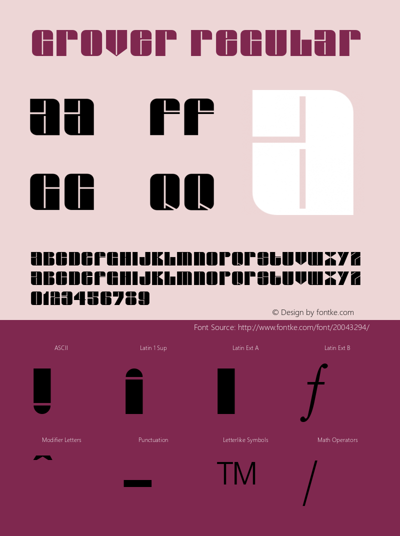 Grover Regular From the WSI-Fonts Professional Collection图片样张