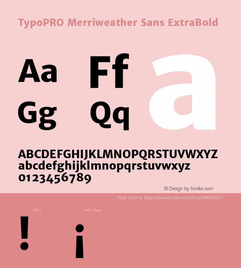 TypoPRO Merriweather Sans ExtraBold Version 1.003; ttfautohint (v0.93.8-669f) -l 7 -r 28 -G 0 -x 13 -w 