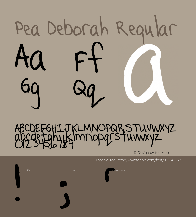 Pea Deborah Regular Version 1.00 April 30, 2006, initial release图片样张