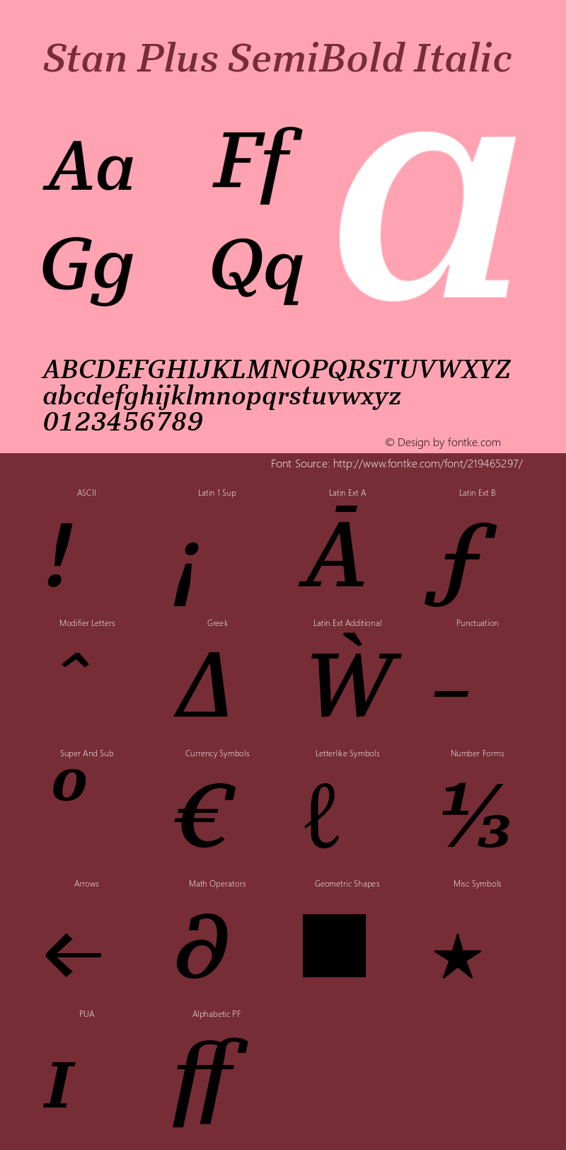 Stan Plus SemiBold Italic Version 3.001图片样张