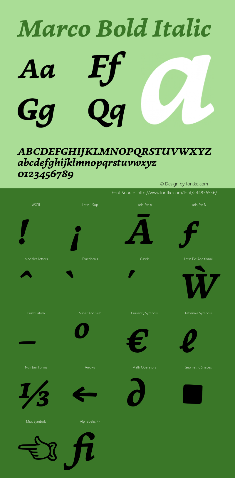 Marco Bold Italic Version 1.002;PS 001.002;hotconv 1.0.70;makeotf.lib2.5.58329图片样张