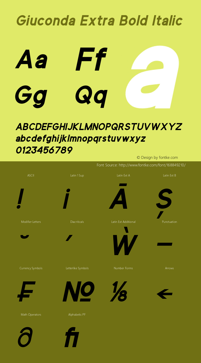 Giuconda Extra Bold Italic Version 1.00;July 9, 2021;FontCreator 12.0.0.2567 64-bit图片样张