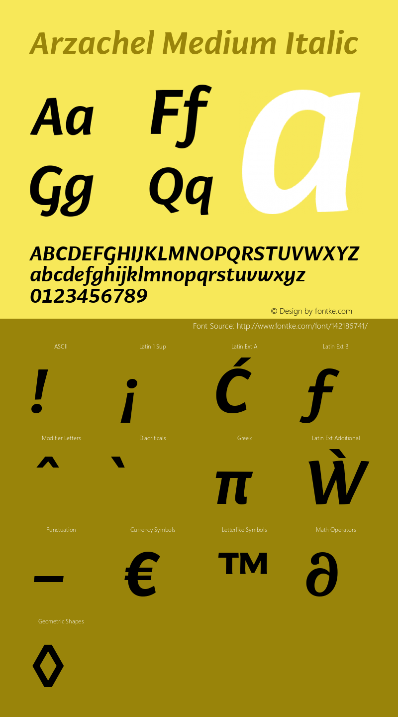 Arzachel Medium Italic Italic Version 2.000;PS 1.0;hotconv 16.6.54;makeotf.lib2.5.65590图片样张