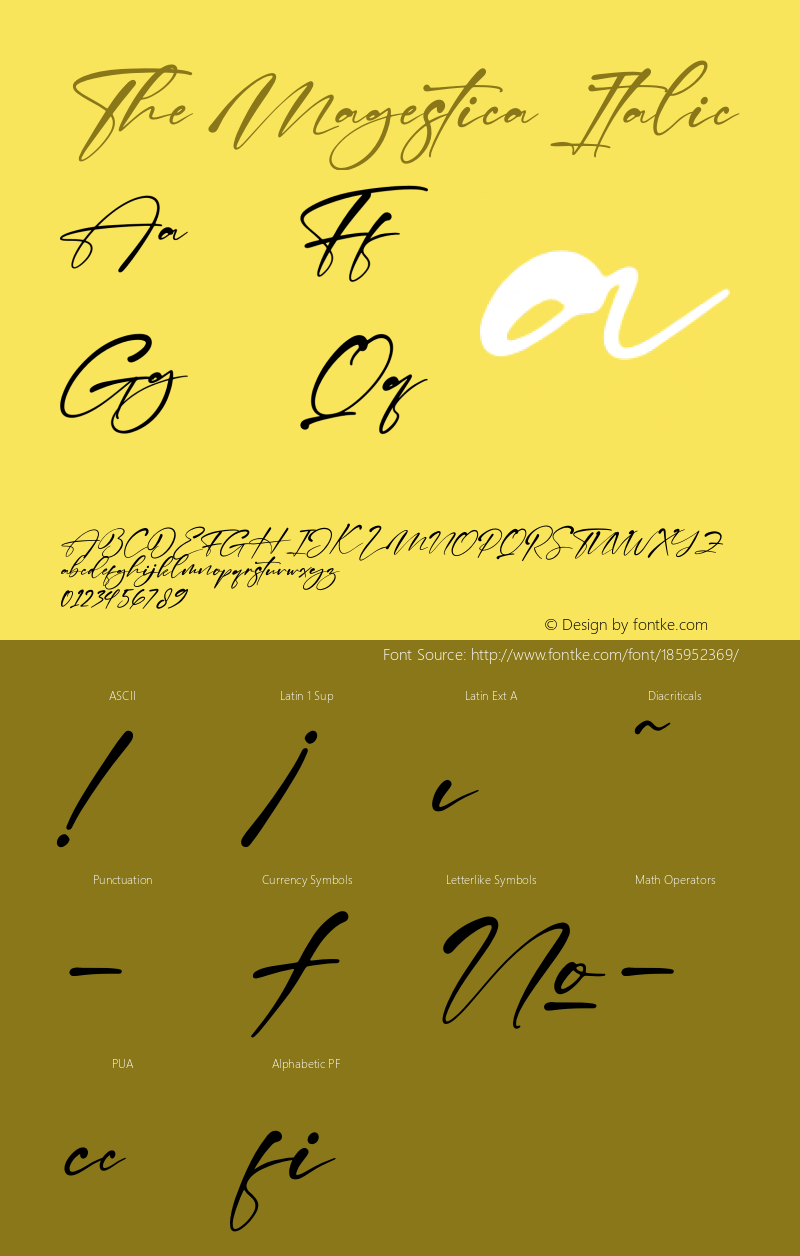 The Magestica Italic Version 1.00;August 10, 2021;FontCreator 13.0.0.2683 64-bit图片样张