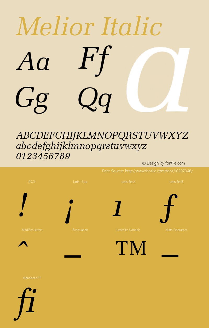 Melior Italic 001.002图片样张