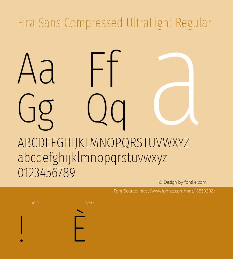 Fira Sans Compressed UltraLight Regular Version 4.203;PS 004.203;hotconv 1.0.88;makeotf.lib2.5.64775; ttfautohint (v1.4.1)图片样张