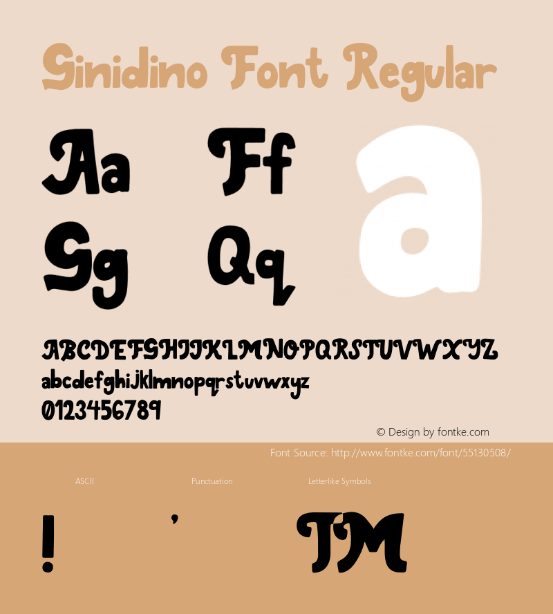 Ginidino Font Regular Version 1.000;PS 001.000;hotconv 1.0.88;makeotf.lib2.5.64775图片样张