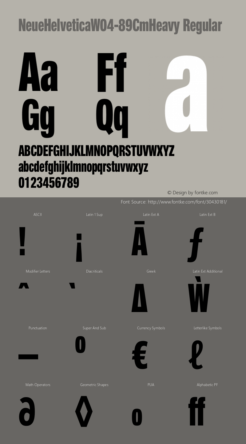 Neue Helvetica W04 89 Cm Heavy Version 1.000图片样张