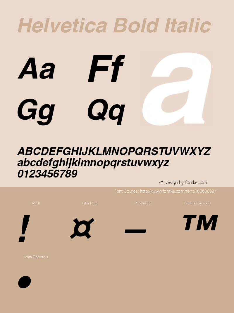Helvetica Bold Italic 1.000图片样张