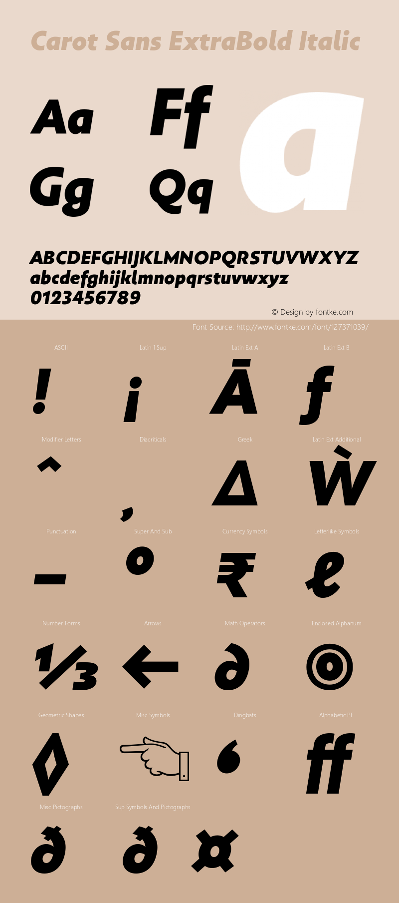 Carot Sans ExtraBold Italic Version 1.000图片样张