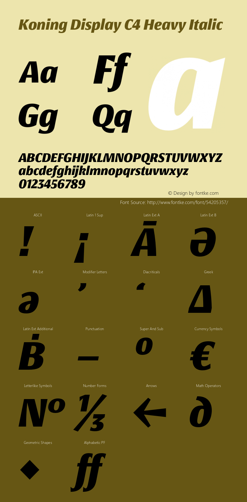 KoningDisplayC4-HeavyItalic 1.000图片样张