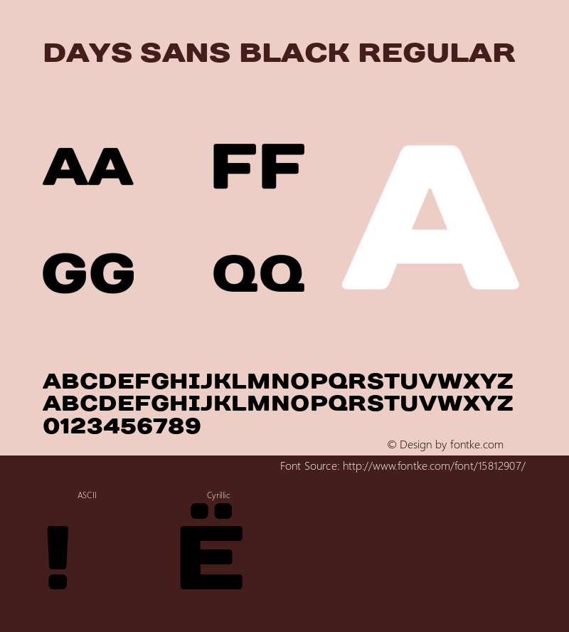 Days Sans Black Regular Version 1.000; ttfautohint (v1.4.1)图片样张