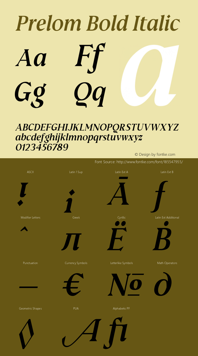 Prelom Bold Italic 1.000图片样张