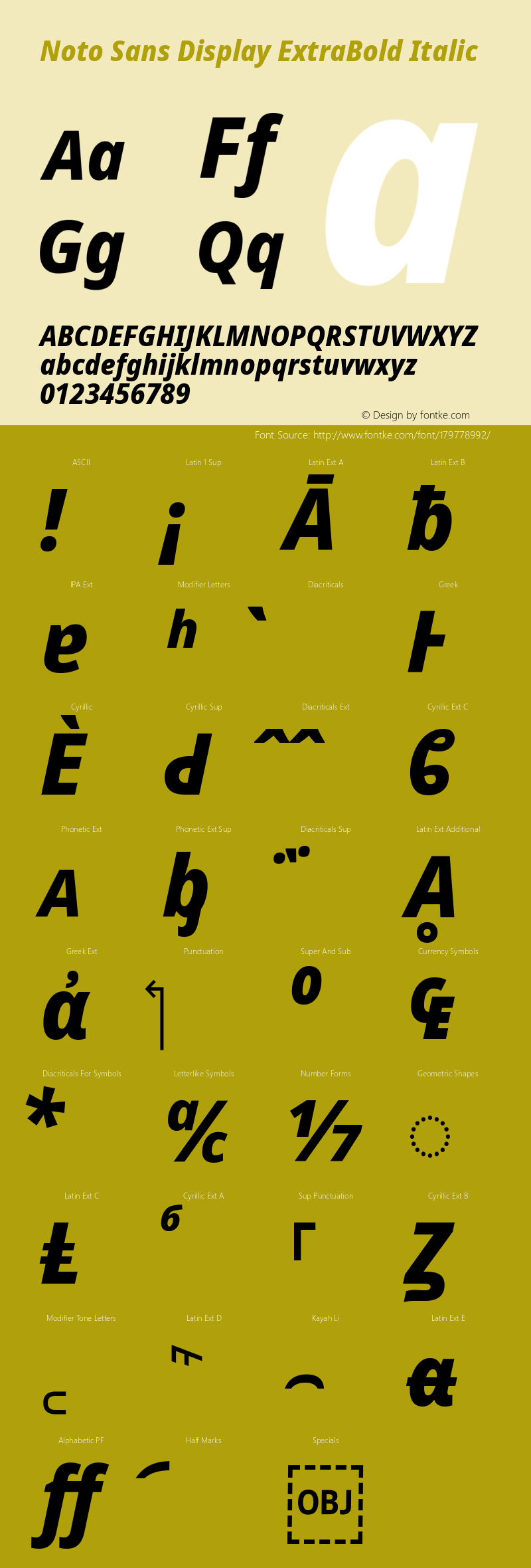 Noto Sans Display ExtraBold Italic Version 2.003图片样张