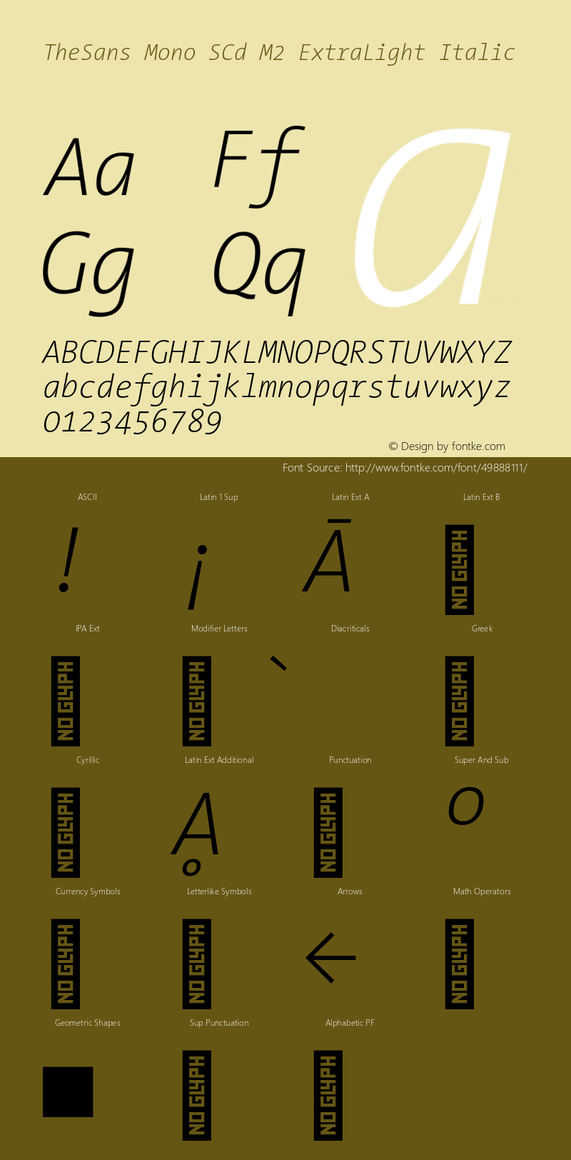 TheSansMono-SCdM2ExtraLightIt 3.006图片样张