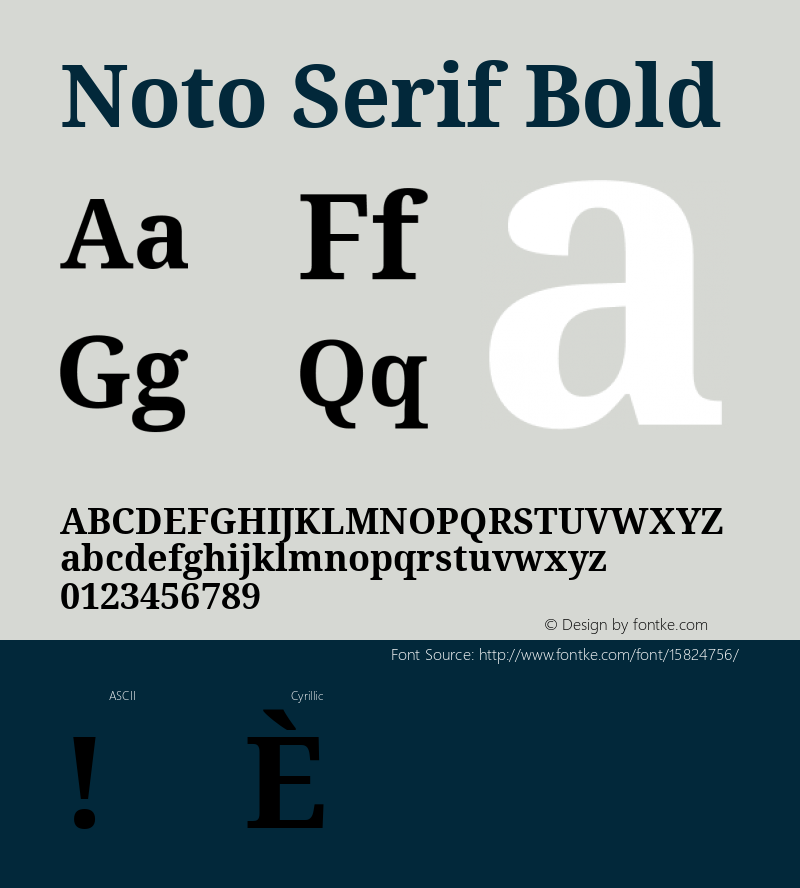 Noto Serif Bold Version 1.02; ttfautohint (v1.4.1)图片样张