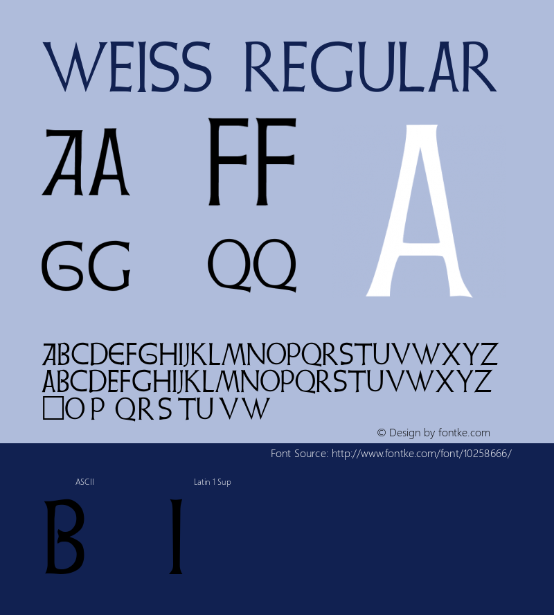 Weiss Regular Altsys Fontographer 3.5  8/13/92图片样张
