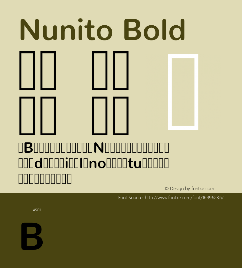 Nunito Bold Version 2.0; ttfautohint (v1.00rc1.6-4cba) -l 8 -r 50 -G 200 -x 0 -D latn -f none -w G -W图片样张