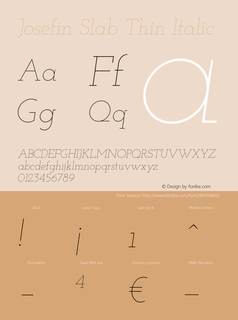 Josefin Slab Thin Italic Version 2.000图片样张