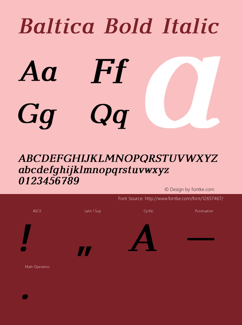 Baltica Bold Italic Converted from t:\BALTICA1.BF1 by ALLTYPE图片样张