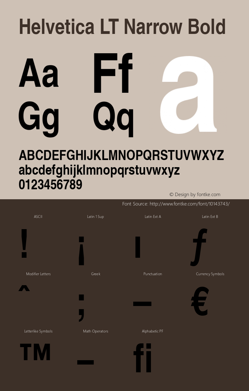 Helvetica LT Narrow Bold Version 6.1; 2002图片样张