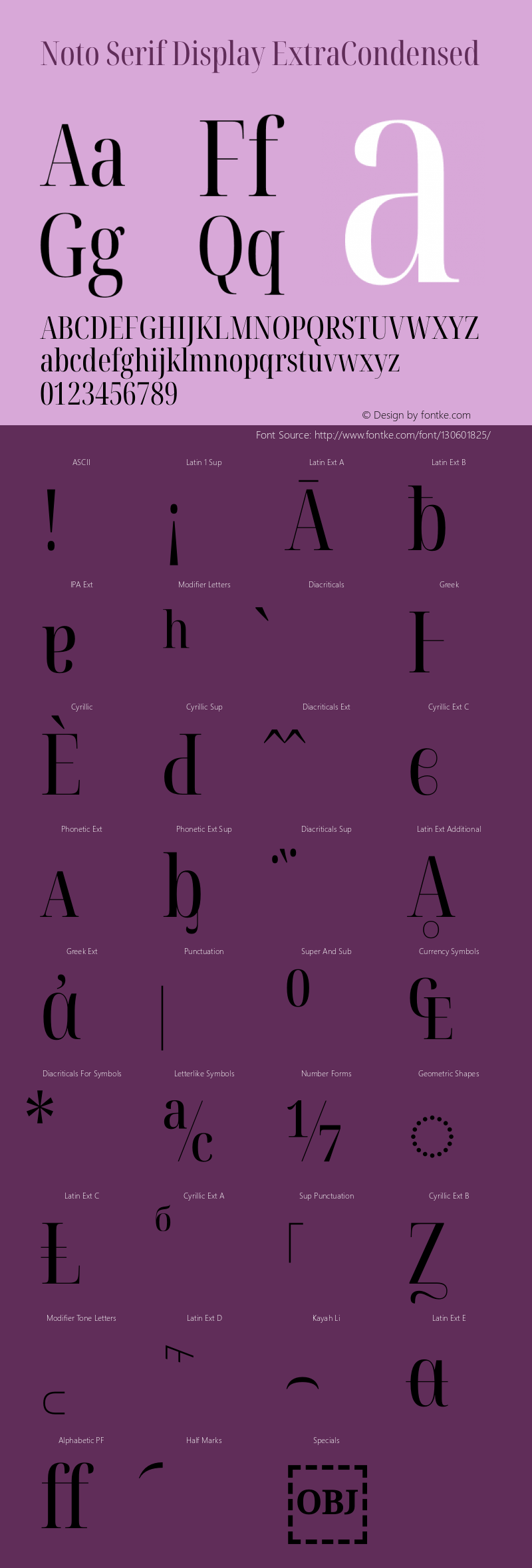 Noto Serif Display ExtraCondensed Version 2.003图片样张