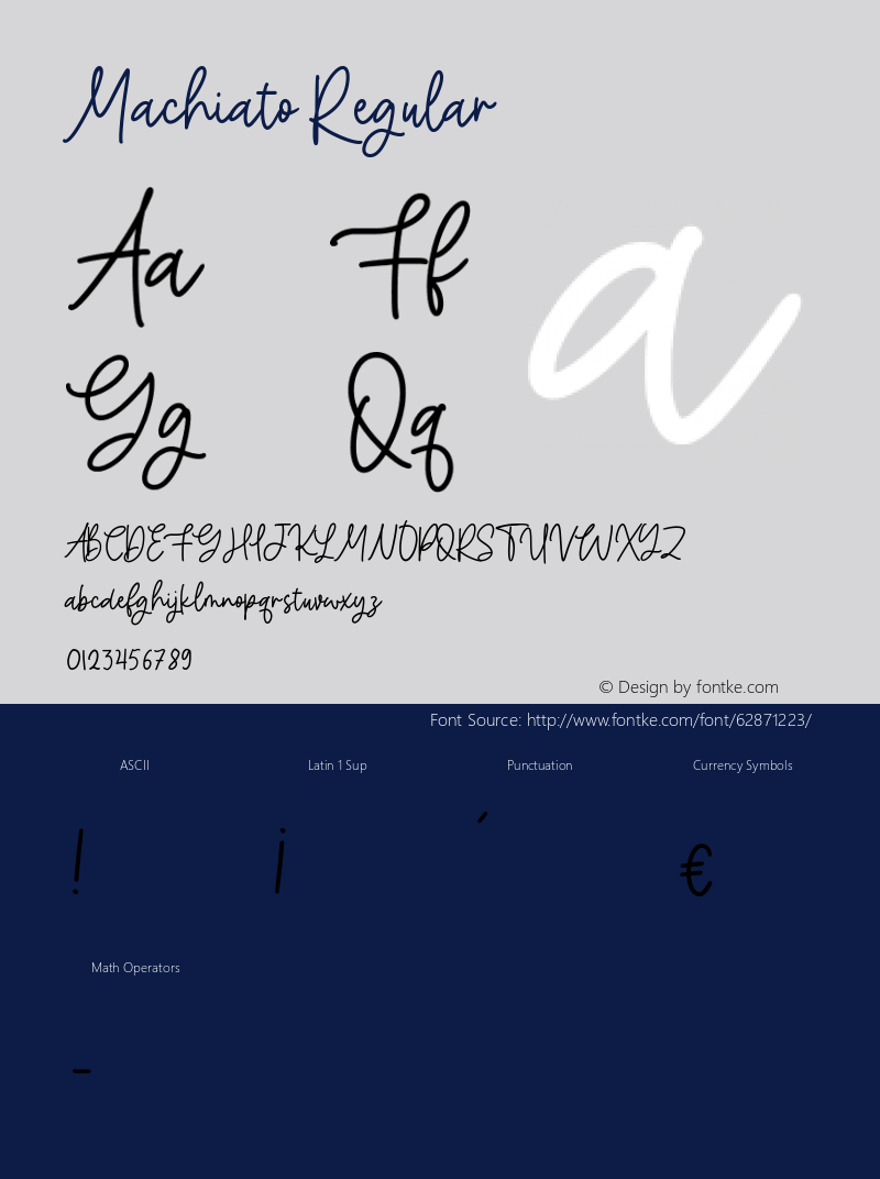 Machiato Version 1.00;May 3, 2020;FontCreator 12.0.0.2547 64-bit图片样张