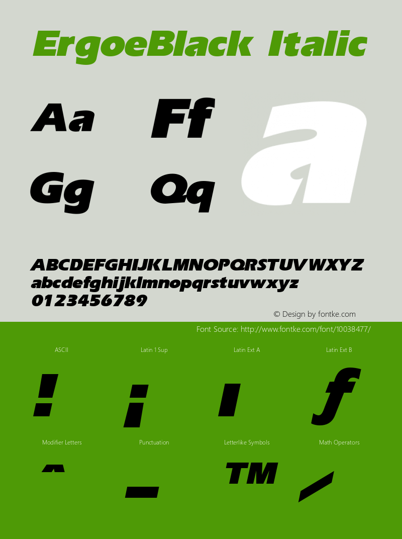 ErgoeBlack Italic The IMSI MasterFonts Collection, tm 1995 IMSI图片样张