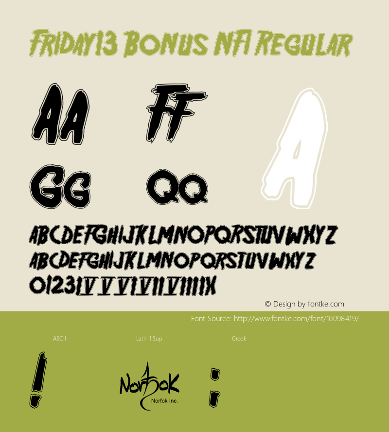 Friday13 Bonus NFI Regular OTF 1.000;PS 001.001;Core 1.0.29图片样张