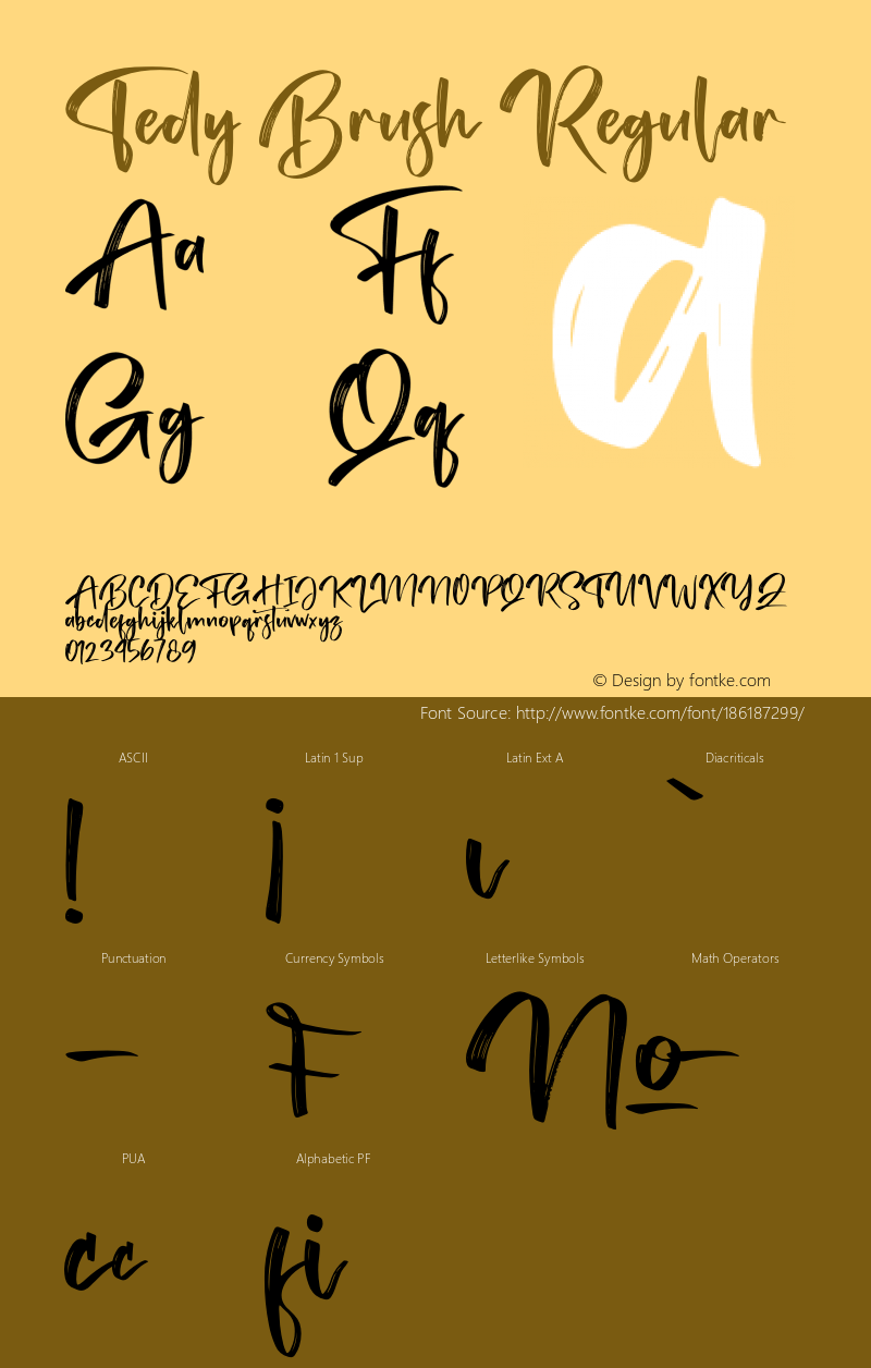 Tedy Brush Version 1.00;August 16, 2021;FontCreator 13.0.0.2683 64-bit图片样张