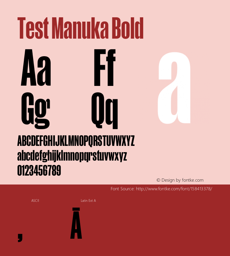 Test Manuka Bold Version 1.005;hotconv 1.0.116;makeotfexe 2.5.65601图片样张