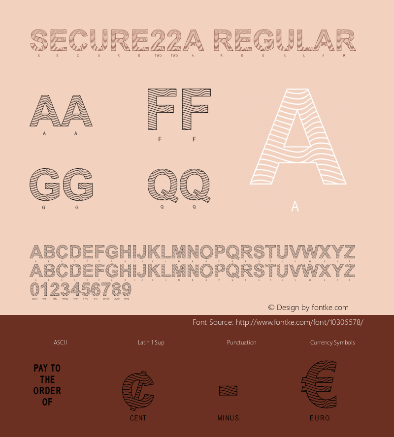 Secure22a Regular Macromedia Fontographer 4.1 3/21/2005图片样张