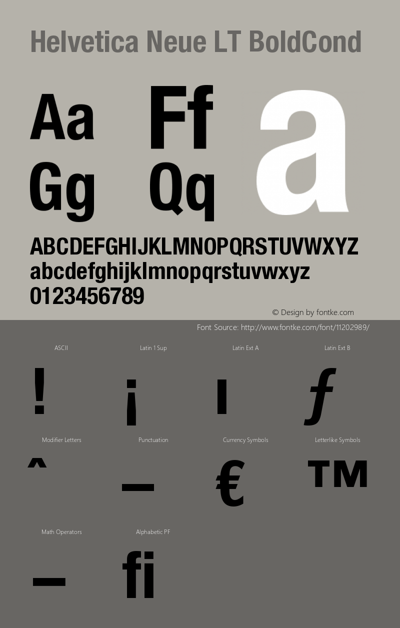 Helvetica Neue LT BoldCond Version 006.000图片样张