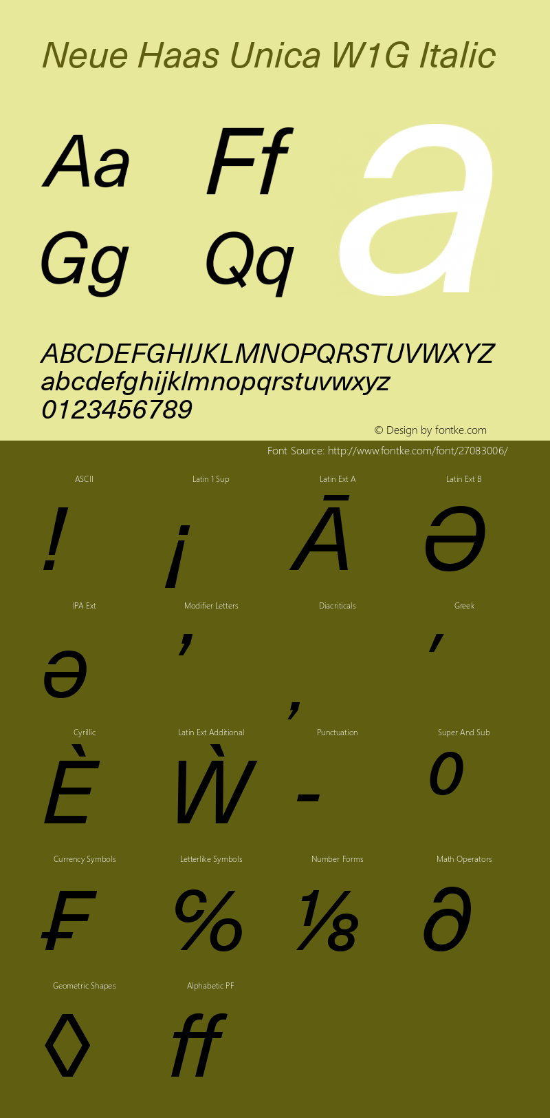 Neue Haas Unica W1G Italic Version 1.00图片样张