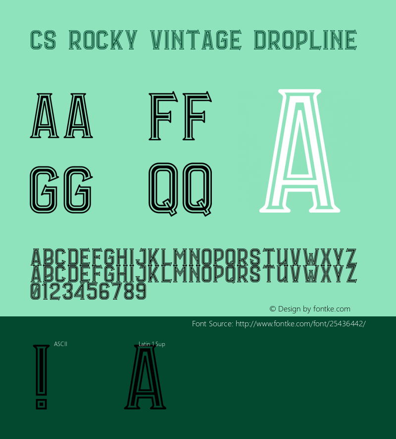 CS Rocky Vintage Dropline Version 1.003;Fontself Maker 2.1.2图片样张