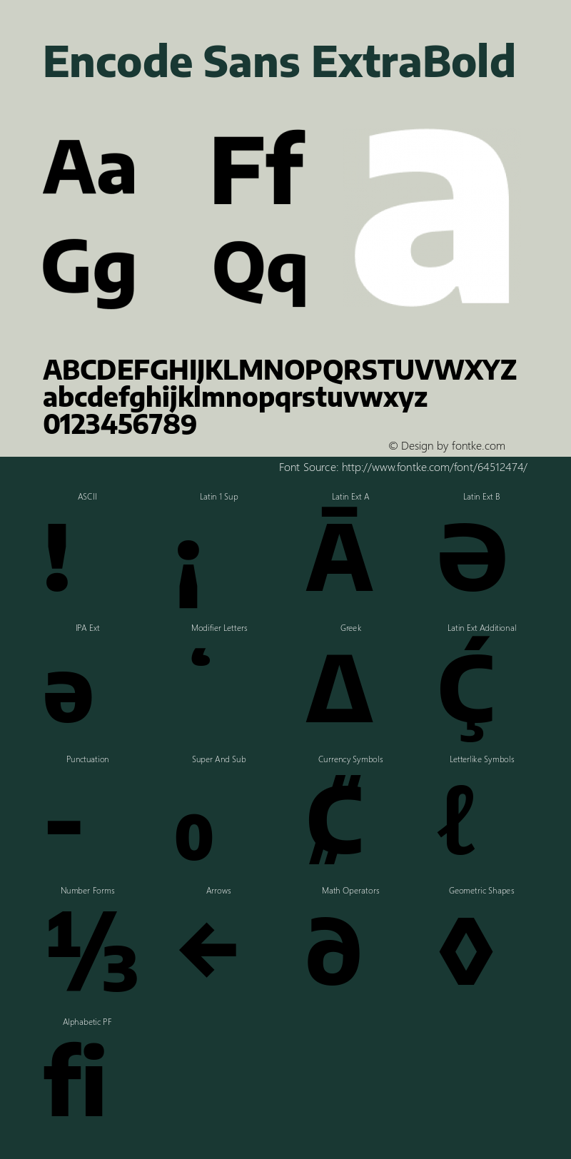 Encode Sans XBold Version 3.000; ttfautohint (v1.8.2) -l 8 -r 50 -G 200 -x 14 -D latn -f none -a nnn -X 