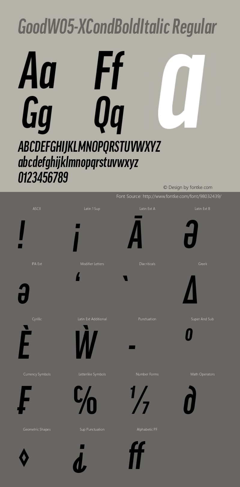 Good W05 XCond Bold Italic Version 7.504图片样张