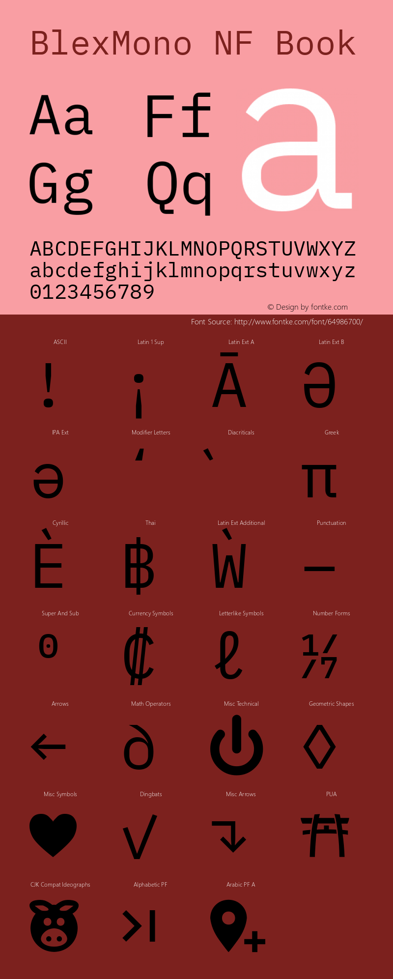 Blex Mono Nerd Font Complete Windows Compatible Version 2.000图片样张