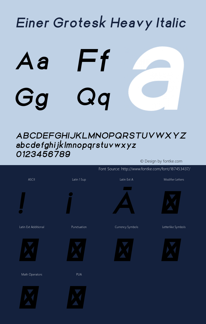 Einer Grotesk Heavy Italic Version 1.000;hotconv 1.0.109;makeotfexe 2.5.65596图片样张