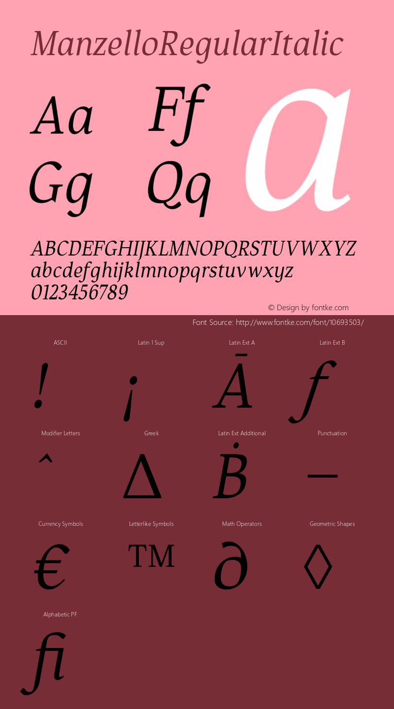 ManzelloRegularItalic ☞ Version 1.000;com.myfonts.easy.tdf.manzello.italic.wfkit2.version.4o69图片样张