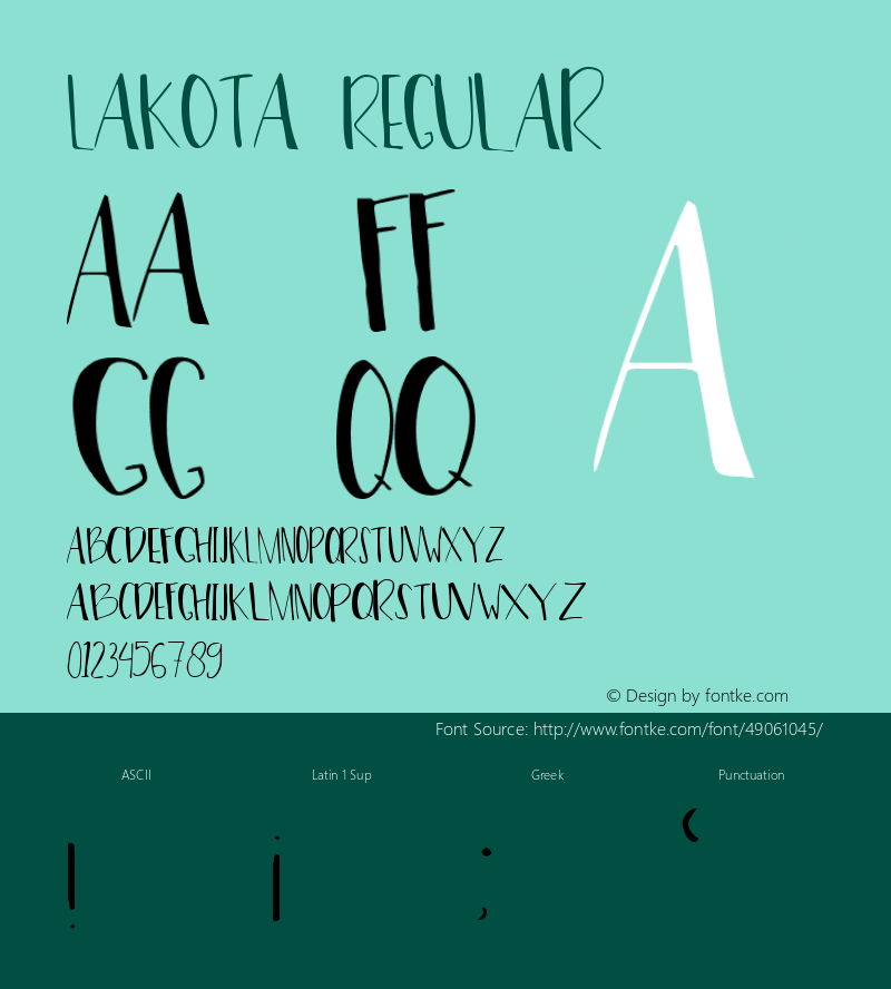 Lakota Version 1.00;December 22, 2019;FontCreator 11.5.0.2422 64-bit图片样张