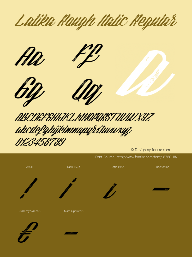 Latika Rough Italic Regular Version 1.000图片样张